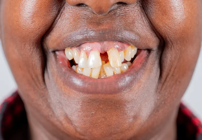 Before smile makeover at Summit Dental Care